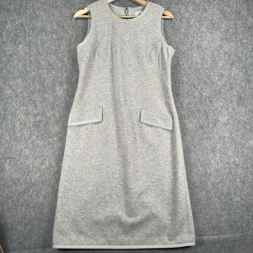 Brooks Brothers Thom Brown Black Fleece Sheath Dress‎ Womens 2 Gray Wool